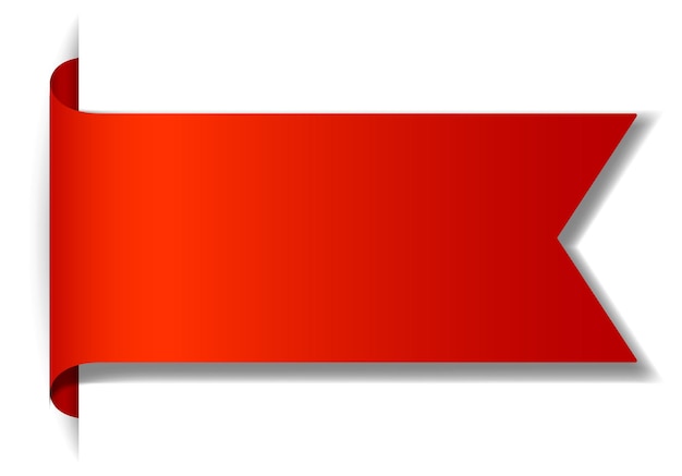 Free vector red banner design on white background