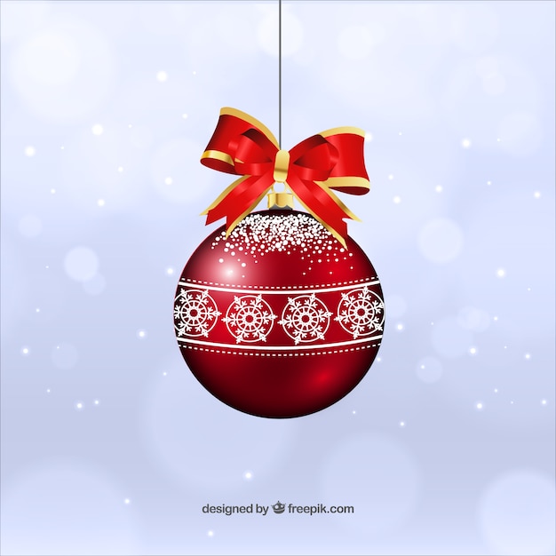 Free vector red bauble with a bow