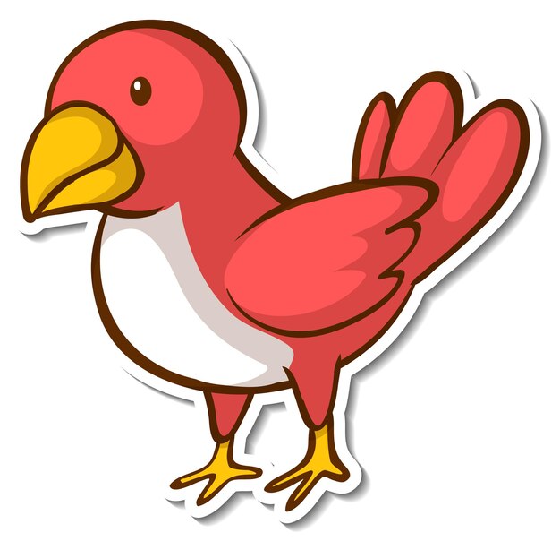 A red bird standing on a branch sticker