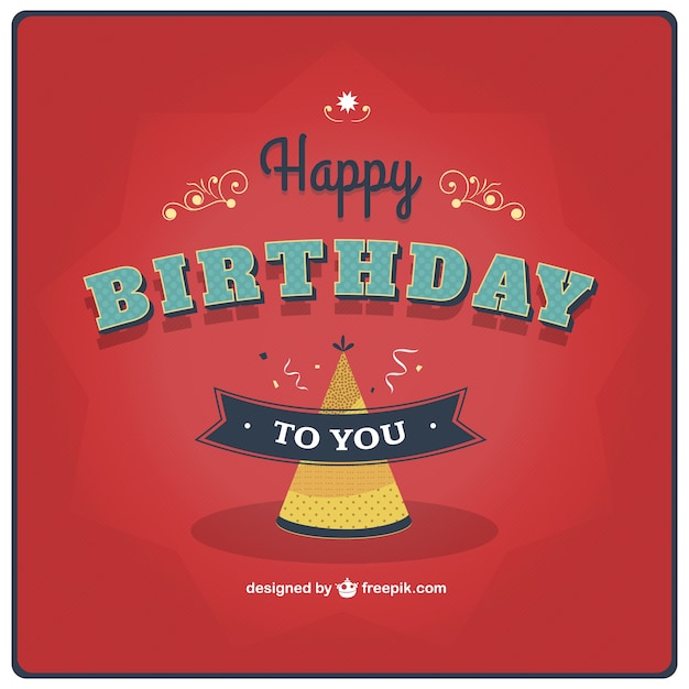 Free vector red birthday greeting