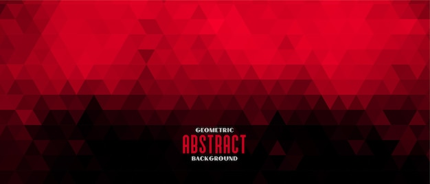 Free vector red and black abstract triangle pattern banner design