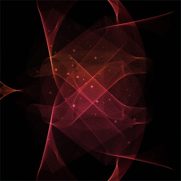 Red and black background with wavy shapes