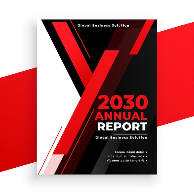 Red black business annual report flyer modern design