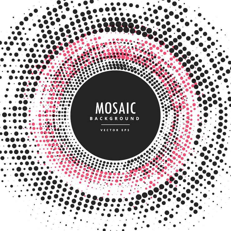 Free Vector red and black circular background with halftone dots