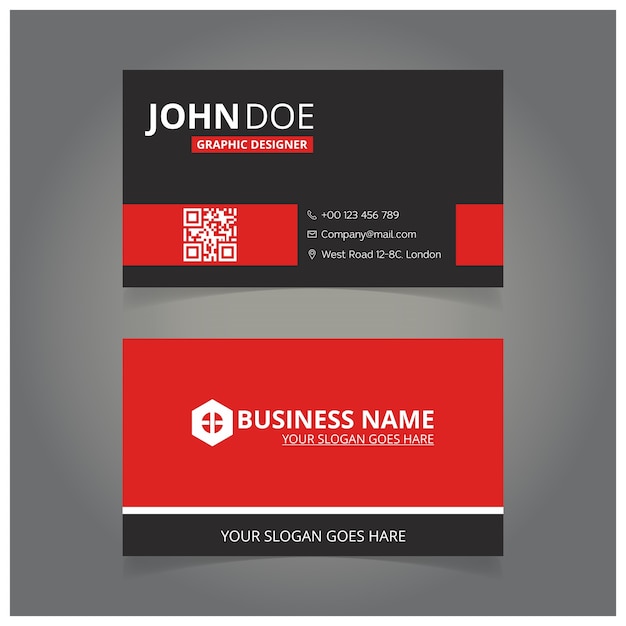 Red and black designer business card