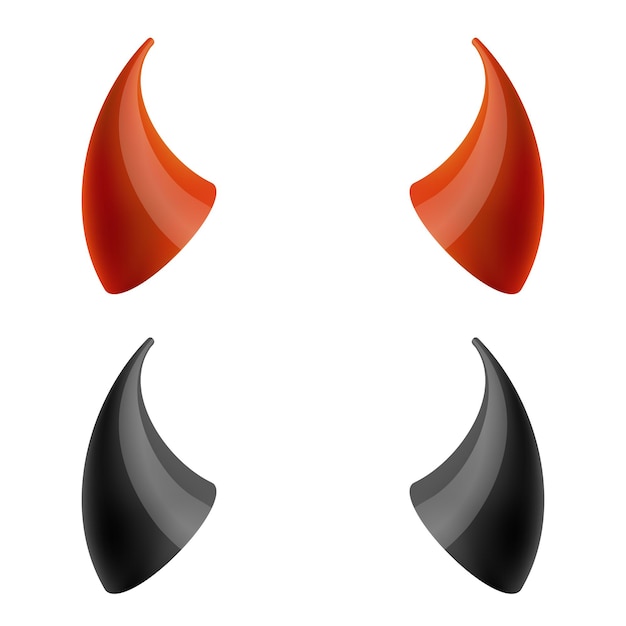 Free vector red and black devil horns.