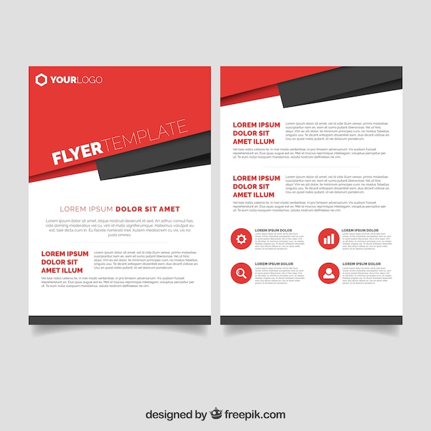 Free vector red and black flyer design template