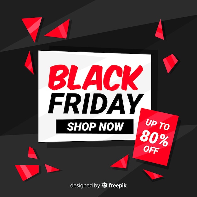 Red black friday in flat design