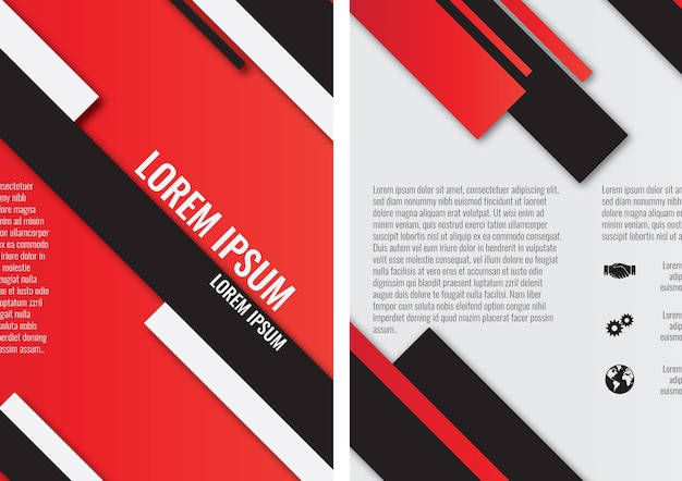 Red and black geometric brochure 