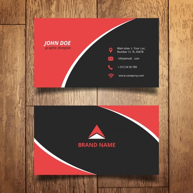 Red and black modern business card