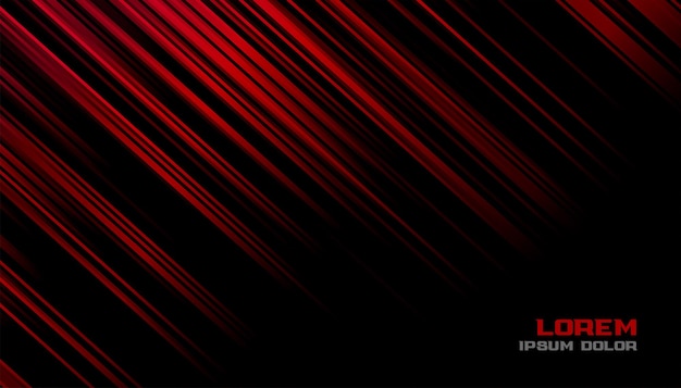 Vettore gratuito sfondo di linee di movimento rosso e nero
