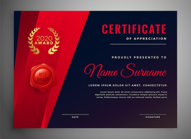 Red and black multipurpose certificate template 