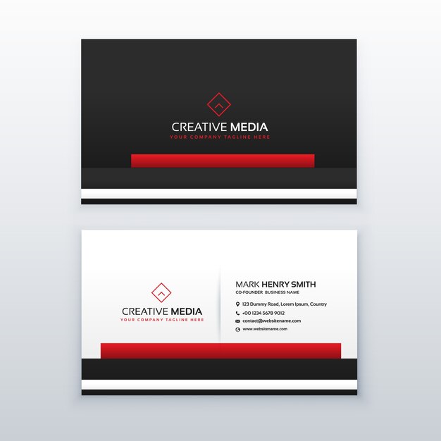 Red and black professional business card design