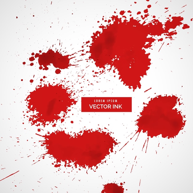 Vettore gratuito sangue rosso set splatter vettoriale