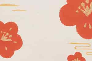 Free vector red blossom background vector design space