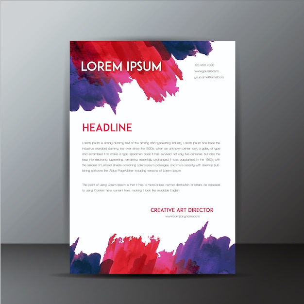 Free vector red an blue business brochure