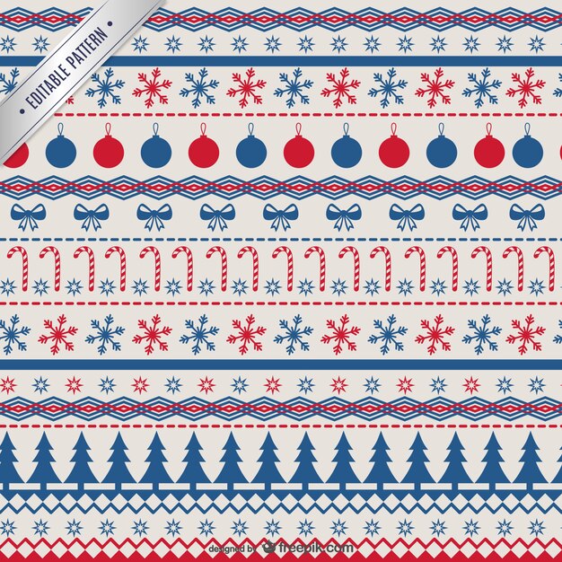 Red and blue Christmas pattern