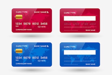 Free Vector  Red and blue credit card template