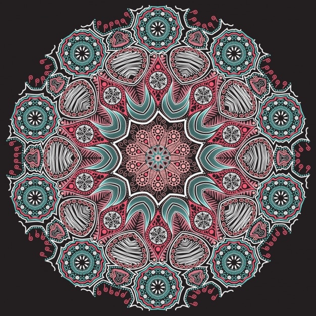 Vettore gratuito rosso e blu mandala