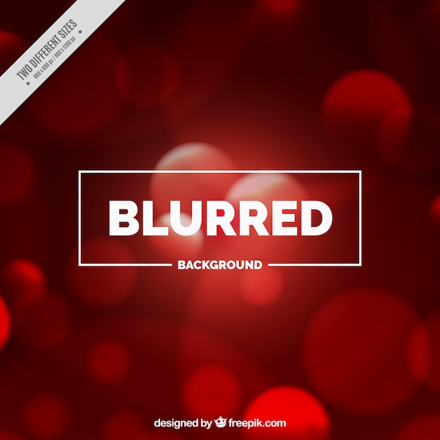 Free vector red blurred background with bokeh effect