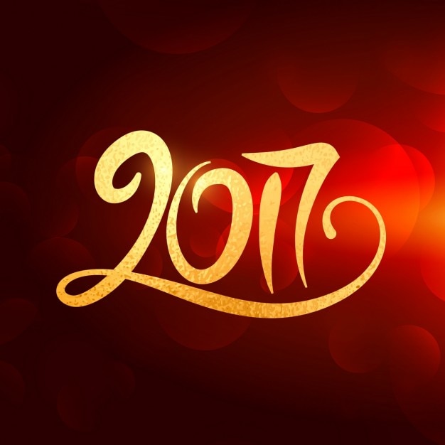 Free vector red bokeh background of 2017 golden