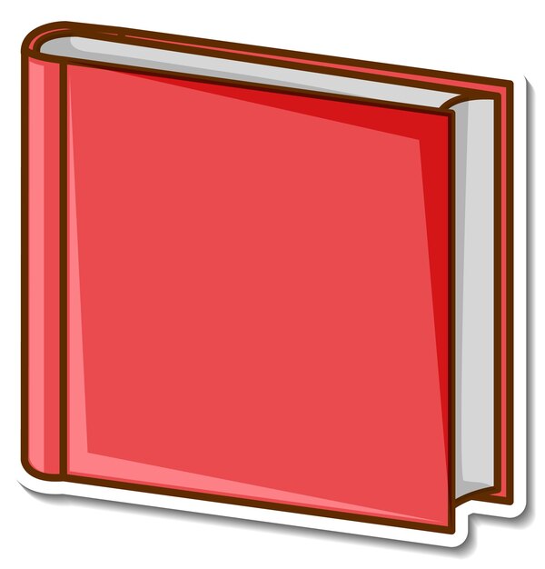 Red Book Sticker On White Background