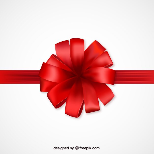 Red bow for present