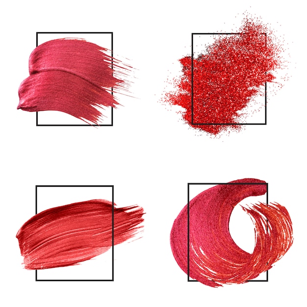 Red brush strokes collection