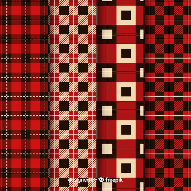 Collezione di pattern di bufalo rosso