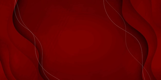 Red business abstract banner background with fluid gradient wavy shapes vector design post