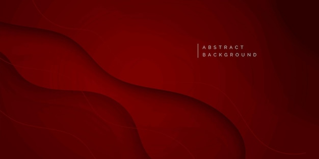 Free vector red business abstract banner background with fluid gradient wavy shapes vector design post