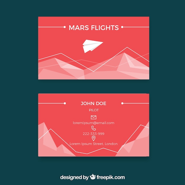 Free vector red business card design
