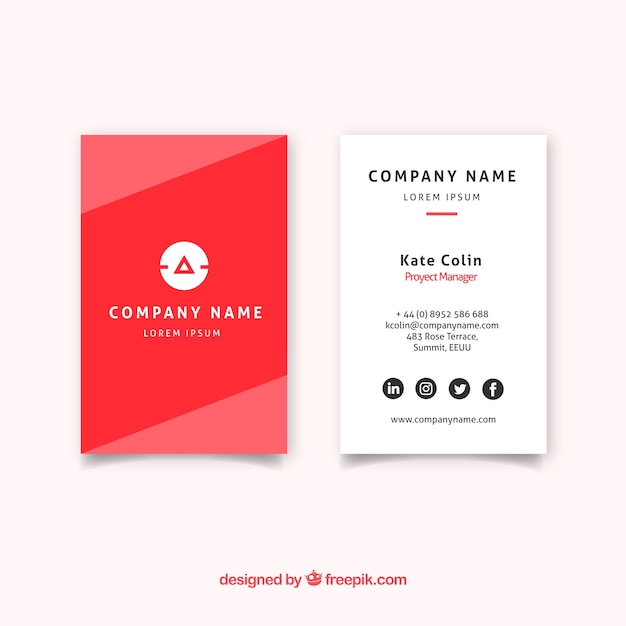 Red business card