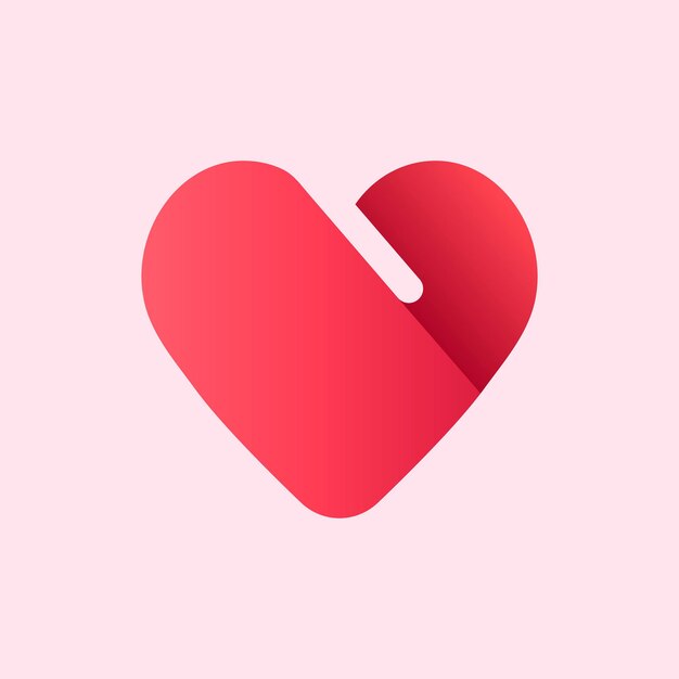 레드 비즈니스 로고 심장 모양 아이콘 디자인