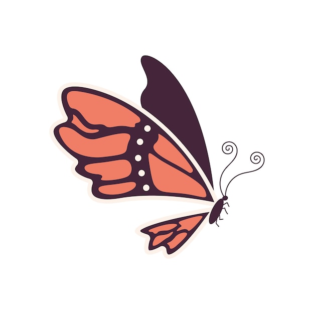 Free vector red butterfly insect