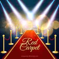 Free vector red carpet background in flat style