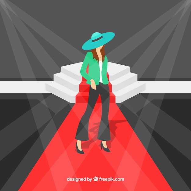 Free vector red carpet background in flat style