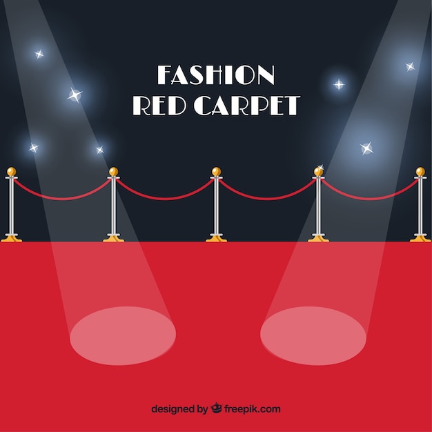 Free vector red carpet background in flat style