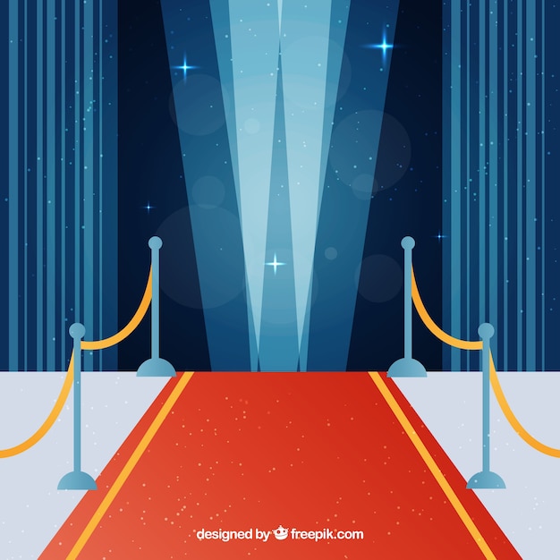 Free vector red carpet background in flat style