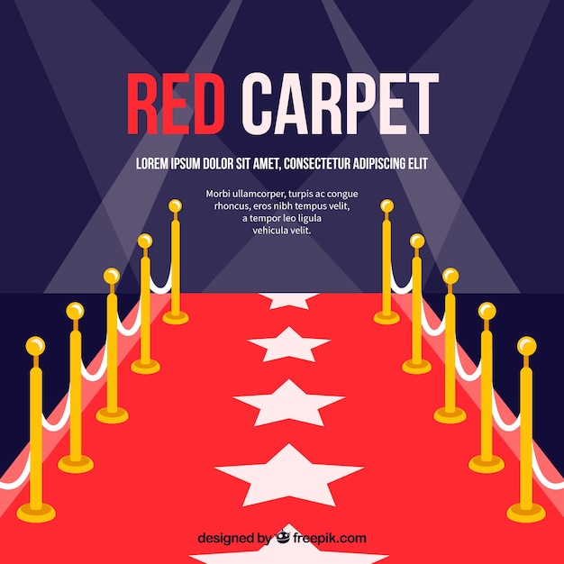 Free vector red carpet background in flat style