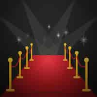 Free vector red carpet background in flat style