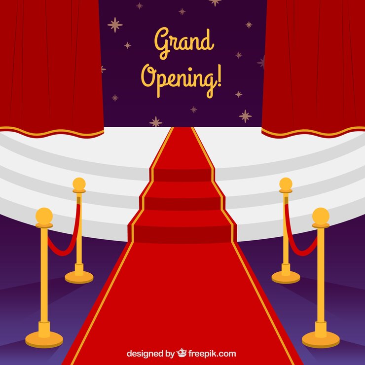 Free Vector red carpet background in flat style