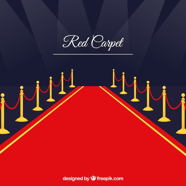 Free vector red carpet background in flat style