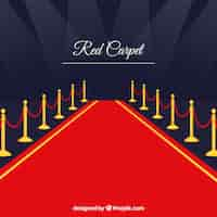 Free vector red carpet background in flat style