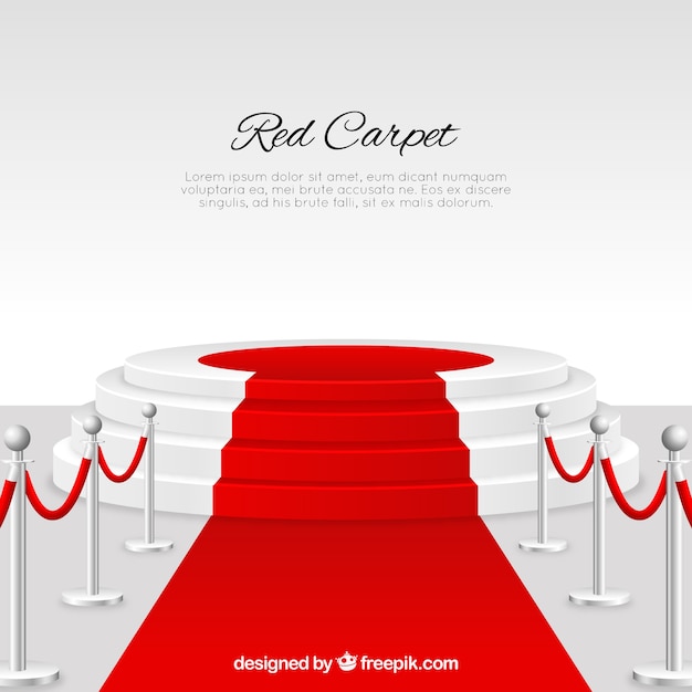 Red carpet background in realistic style