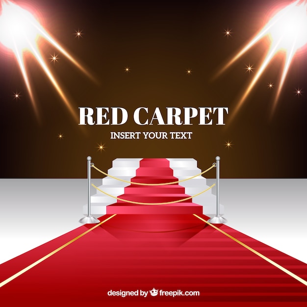 Free vector red carpet background in realistic style