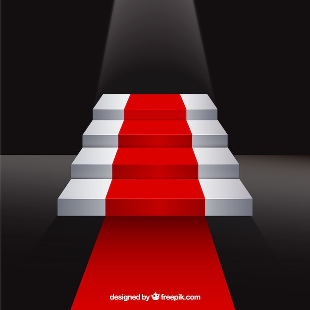 Red carpet  background in realistic style