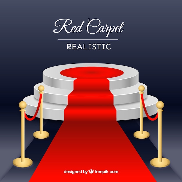 Free vector red carpet background in realistic style