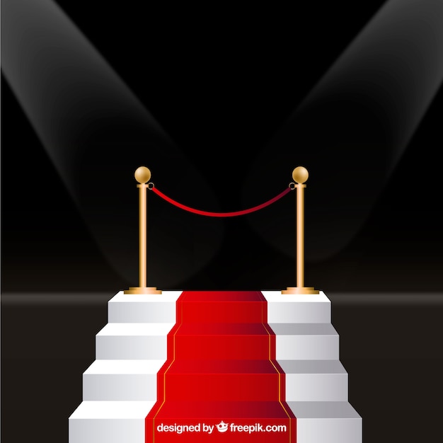 Free vector red carpet background in realistic style