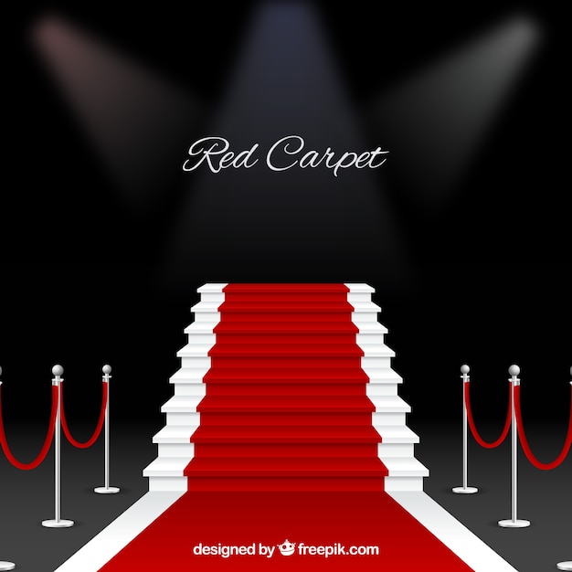 Free vector red carpet background in realistic style